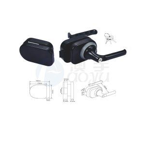 Aluminum sliding frameless glass door lock