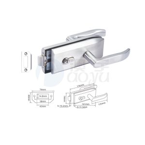 Bathroom glass door lock
