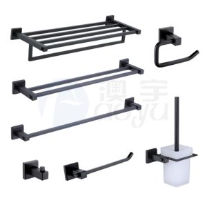 Bathroom shelf with towel bar